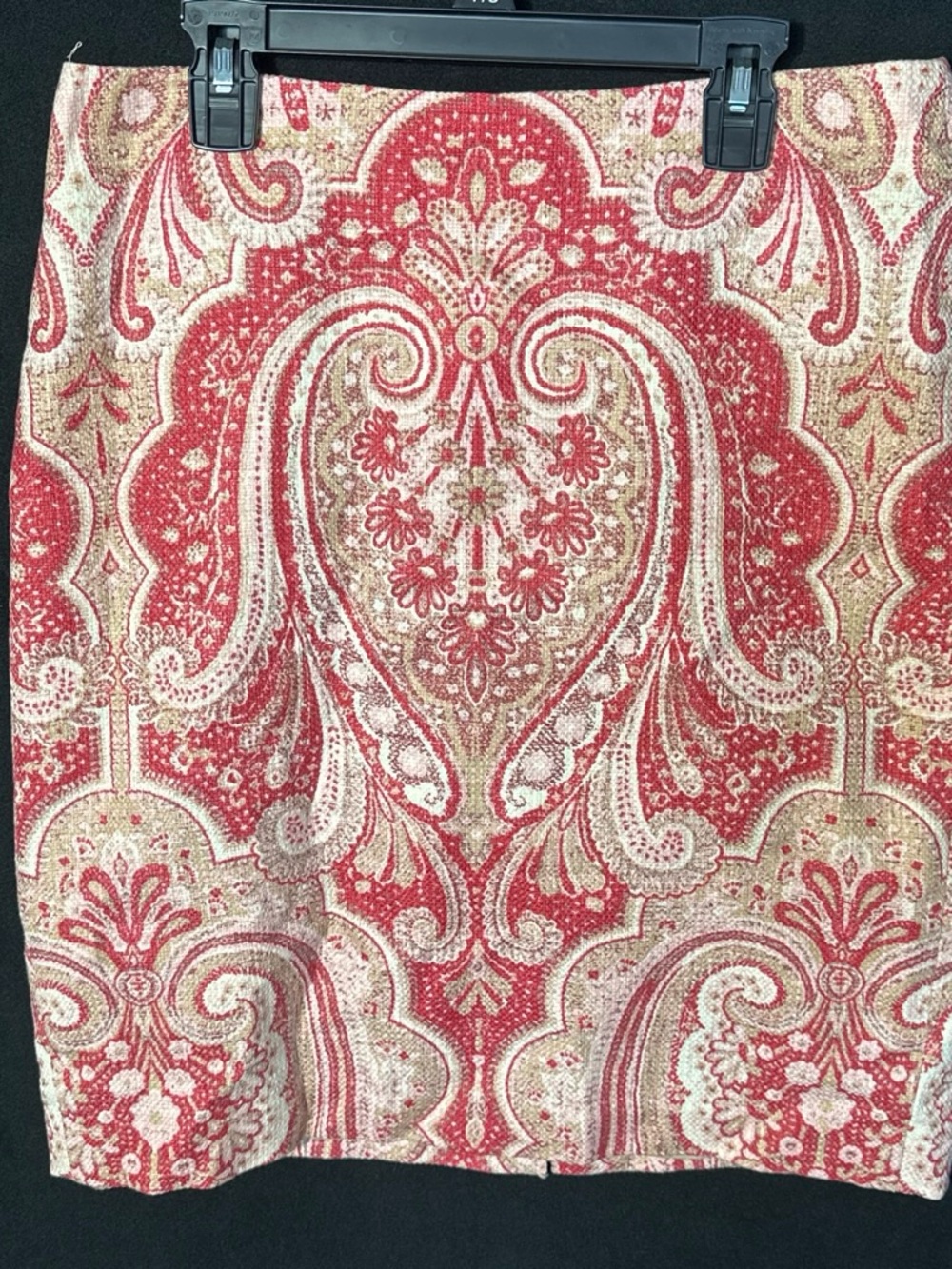 Tommy Hilfiger Redish and Cream Paisley Jacquard Skirt